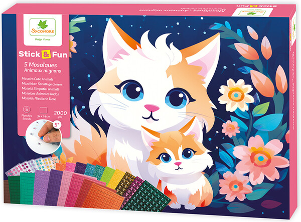 Sycomore stick'n fun - 5 mosaïques - animaux mignons 13517130014219