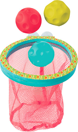 LUDI Grand panier d'adresse avec 3 balles pour le bain 3550833400166