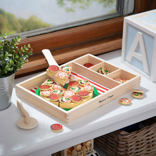 Melissa & Doug aliments en bois - ensemble de jeu pizza 681147000063