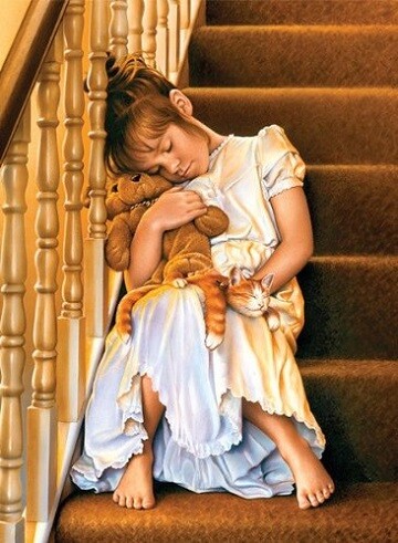 Anatolian Puzzles Casse-tête 1000 fillette endormie dans les escaliers 8698543131903