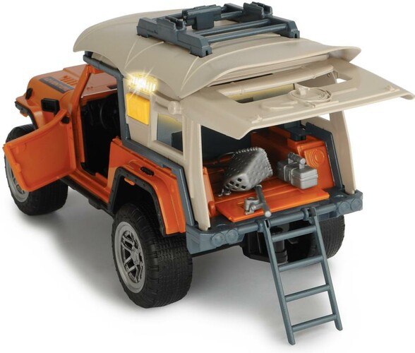Dickie Toys Ensemble Camping Jeepster Commando et accessoires sons et lumières 22cm 4006333054723
