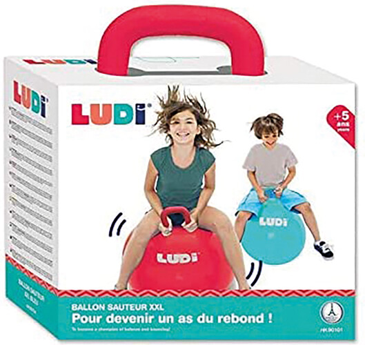 LUDI Ballon sauteur XXL 55 cm Rouge 3550833901014