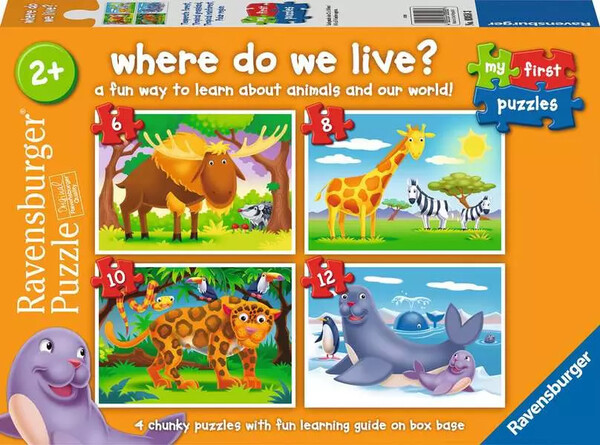 Ravensburger casse-tête Casse-tête 6-8-10-12 progressif MFP Where do We Live 4005556030583