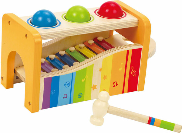 Hape Banc à marteler avec xylophone en bois 24x15x13cm 6943478002340