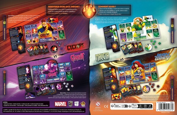 Lucky Duck Games Dice Throne (fr) Marvel - X-Men : Cyclops vs. Gambit vs. Rogue vs. Jean Grey 5905965252370