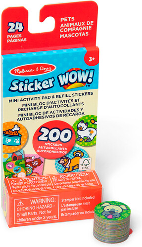 Melissa & Doug sticker wow - mini bloc d'activités et recharge d'autocollants - animaux de compagnie 000772502979