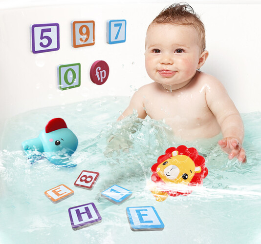 Fisher Price Ensemble jouets de bain alphabet éléphant 19 pièces 061272200482