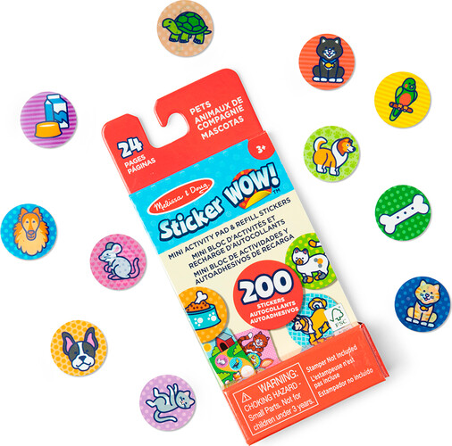 Melissa & Doug sticker wow - mini bloc d'activités et recharge d'autocollants - animaux de compagnie 000772502979