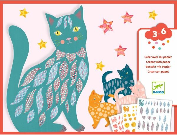 Djeco Créer avec du papier Les jolis chats d’Elodie (fr/en) 3070900000797
