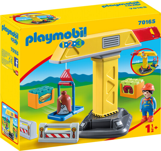 Playmobil Playmobil 70165 1.2.3 Grue de chantier 4008789701657