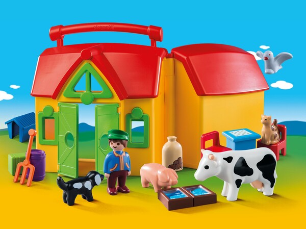 Playmobil Playmobil 6962 1.2.3 Ferme transportable avec animaux 4008789069627