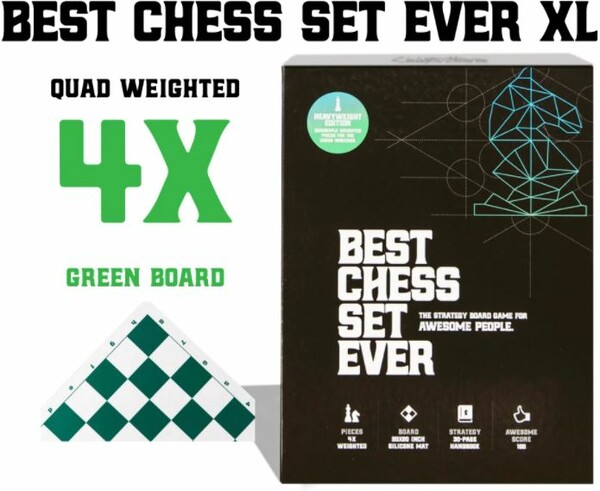 Jeu d'echecs - Best Chess Set Ever XL (Green) Quad weighted 616469768865