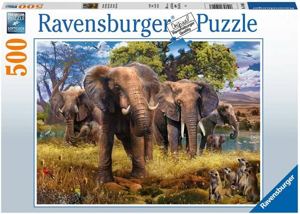 Ravensburger Casse-tête 500 Famille d'éléphants 4005556150403