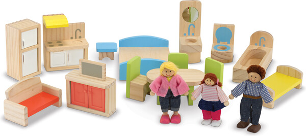 Melissa & Doug Maison de poupée 3 étages en bois et meubles Melissa & Doug 2462 000772024624