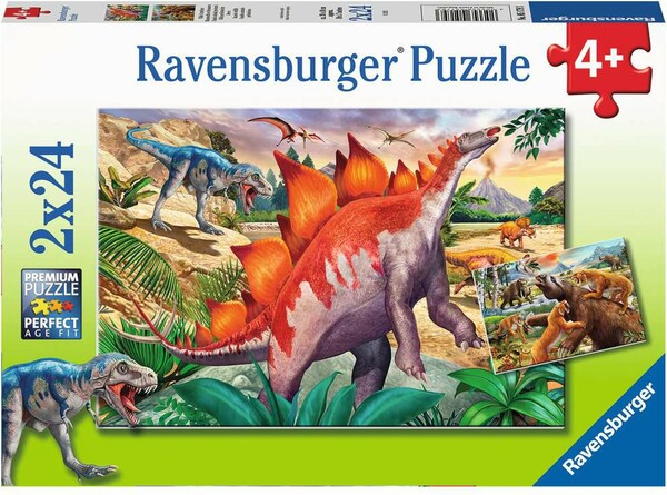 Ravensburger Casse-tête 24x2 Mammouths et dinosaures 4005556051793