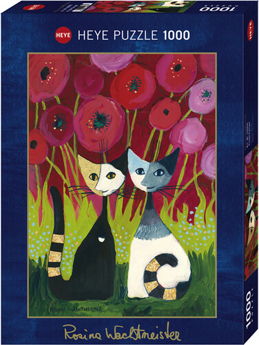 Heye Casse-tête 1000 Rosina Wachtmeister - Chats sous un auvent de pavot (Poppy Canopy) 4001689299002