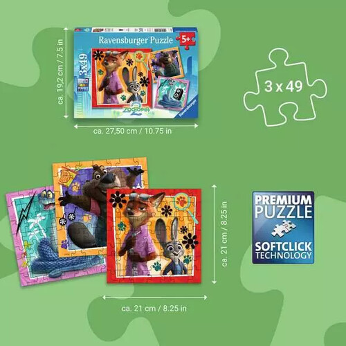 Ravensburger casse-tête Casse-tête 49x3 Disney Zootopie 4005555043690