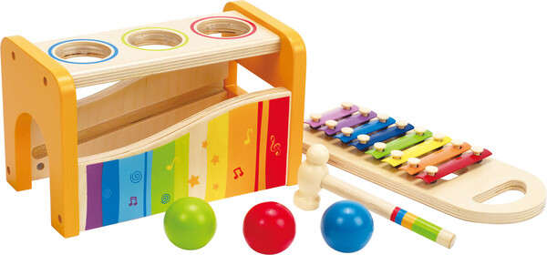 Hape Banc à marteler avec xylophone en bois 24x15x13cm 6943478002340