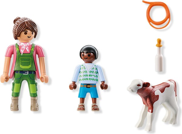 Playmobil Playmobil 71803 Duo Fermière avec enfant, biberon et veau 4008789718037
