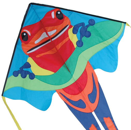Premier Kites Cerf-volant monocorde large facile à voler grenouille (Poison Dart) 46'' x 90'' 630104442835