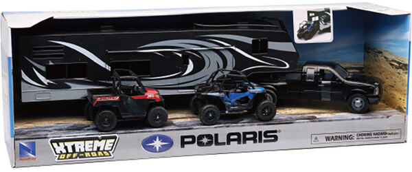 New-Ray Toys New Ray - Pick up en métal moulé avec remorque et véhicules côte-à-côte 093577370461