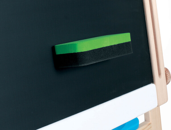 Scratch Chevalet d'art en bois magnétique 2 côtés (tableaux noir, blanc et porte rouleau à papier) 5414561810834