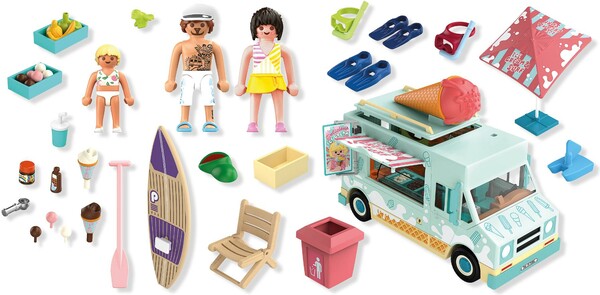 Playmobil Playmobil 71904 Camion vendeur de glaces et 3 personnages 4008789719041