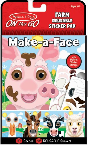 Melissa & Doug Bloc d'autocollants réutilisables créer des visages animaux de la ferme de voyage Melissa & Doug 30511 000772305112