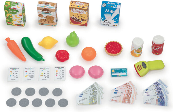 Smoby Supermarché électronique avec chariot/panier d'épicerie et aliments 3032163502135