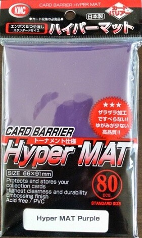 KMC Sleeves Protecteurs de cartes Standard Hyper MAT pourpre 66x91mm 80ct 4521086001638