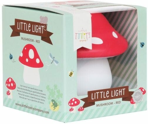 A Little Lovely Company Petite veilleuse: champignon rouge 8719033869929