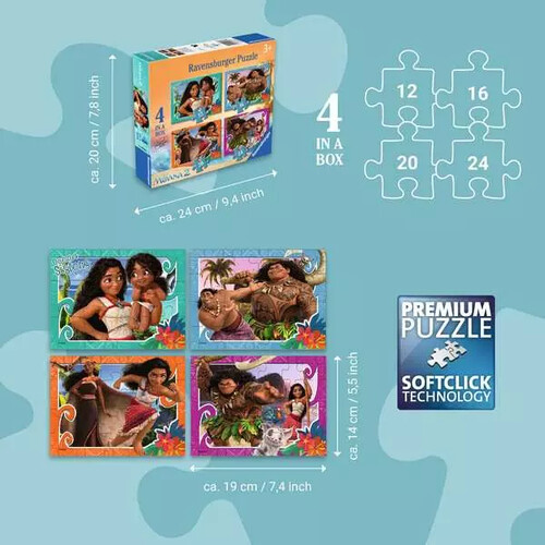 Ravensburger casse-tête Casse-tête 12-16-20-24 progressif Moana 4005555040880