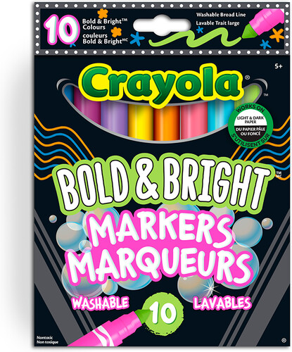 Crayola Marqueurs lavables Éclat et brillance 10 063652819703