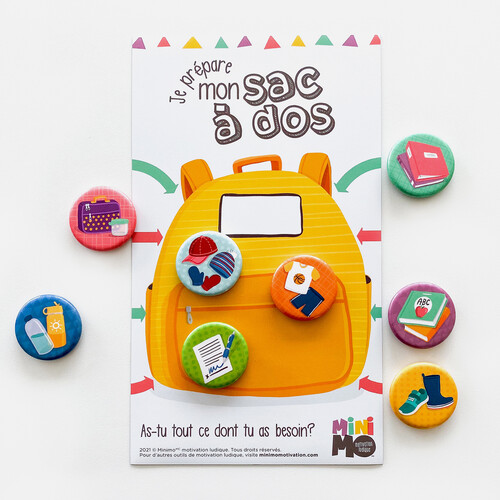 Minimo Dans mon sac à dos (Tableau + 8 aimants) 628110966490