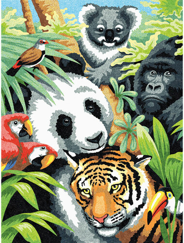 Dimensions PaintWorks Dessin à numéros panda et animaux de la jungle 9x12" 91472 088677914721