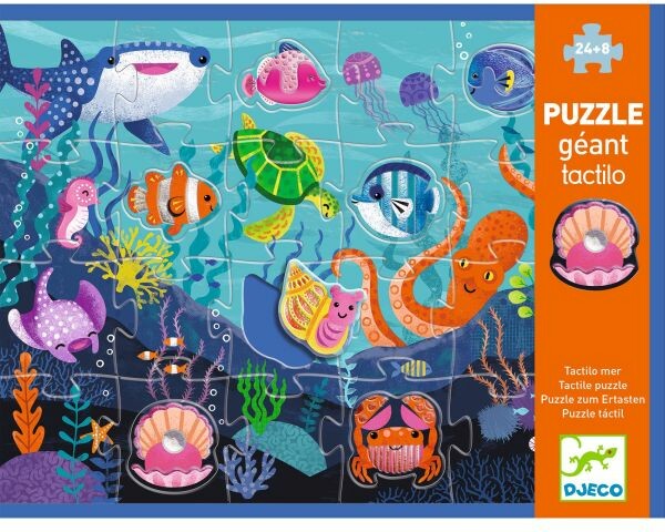 Djeco Casse-tête Puzzle géant tactilo mer (fr/en) 3070900071667