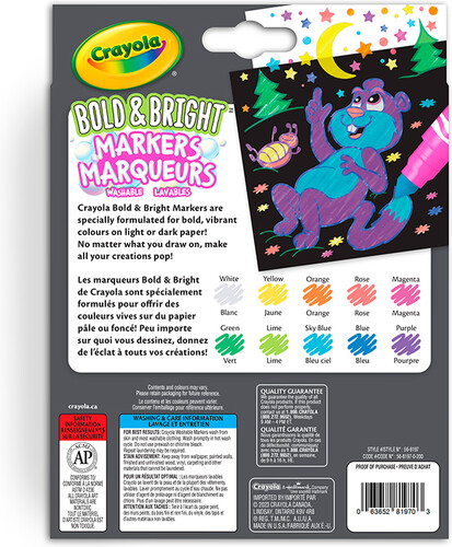 Crayola Marqueurs lavables Éclat et brillance 10 063652819703