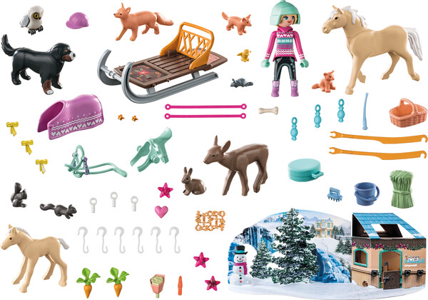 Playmobil Playmobil 71345 Calendrier de l'Avent Horses or Waterfall: Promenade en traineau Noel 4008789713452