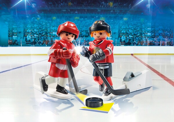 Playmobil Playmobil 9014 LNH Joueurs de hockey Blackhawks de Chicago vs Red Wings de Détroit (NHL) (sep 2016) 4008789090140