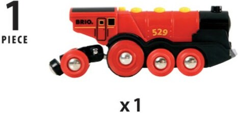 BRIO Brio Train en bois Locomotive rouge puissante à piles 33592 7312350335927