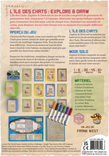 Lucky Duck Games L'Île des chats Explore & Draw (fr) 787790598190