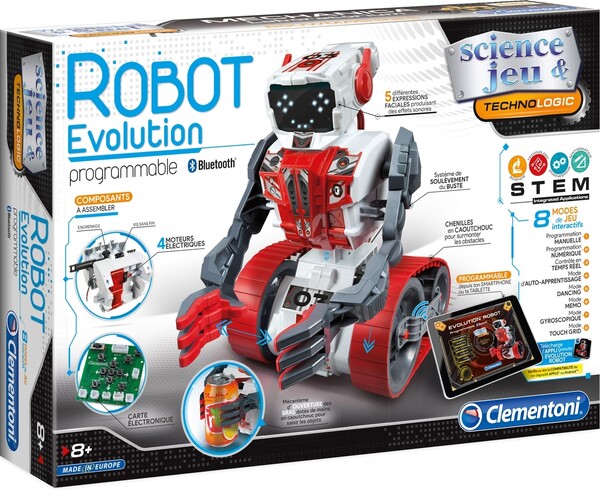 Clementoni S&J Science Robot évolution programmable Bluetooth avec application pour téléphone et tablette (fr) 8005125522613