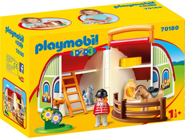 Playmobil Playmobil 70180 1.2.3 Centre équestre transportable 4008789701800