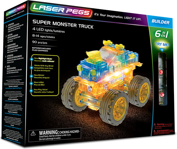 Laser Pegs - briques illuminées Laser Pegs camion monstre 6 en 1 (briques illuminées) 810690020154