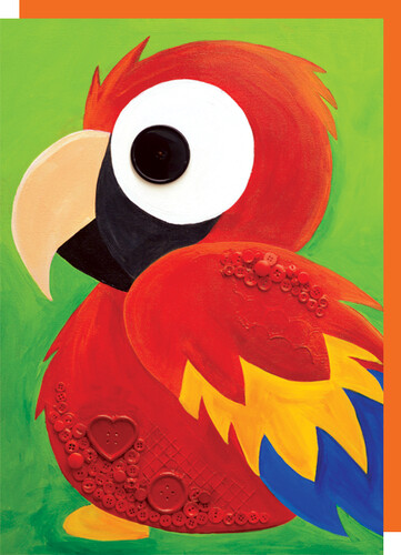 Staifany Gonthier Graphisme Carte de fête Pierot (perroquet) 