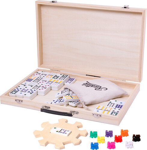 Acheter Domino double 12 (d12) train mexicain valise en bois (fr/en) -  Rustik - Joubec acheter jouets et jeux au Québec et Canada - Achat en ligne