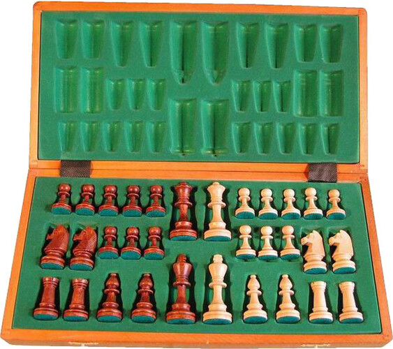 Węgiel (Wegiel) Jeu d'échecs en bois pliant, tournoi d'échecs #4 16x16" 5904263393051