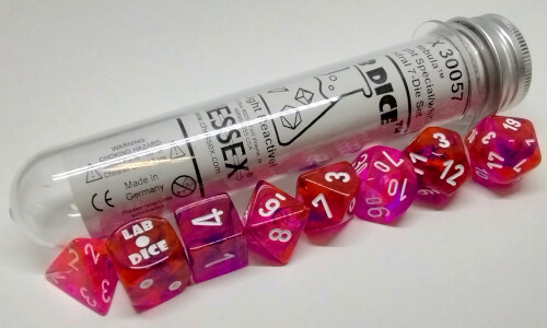 Chessex Dés d&d 7pc Lab dice Nebula édition "Black Light" avec chiffres blanc (d4, d6, d8, 2 x d10, d12, d20) 601982038526