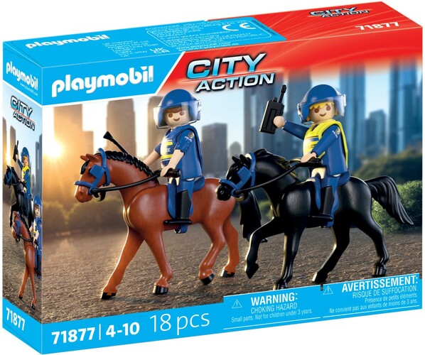 Playmobil Playmobil 71877 Deux policiers cavaliers avec leurs chevaux 4008789718778