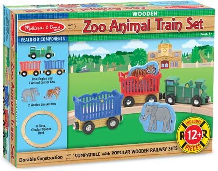 Melissa & Doug Train en bois animaux de zoo Melissa & Doug 643 000772106436